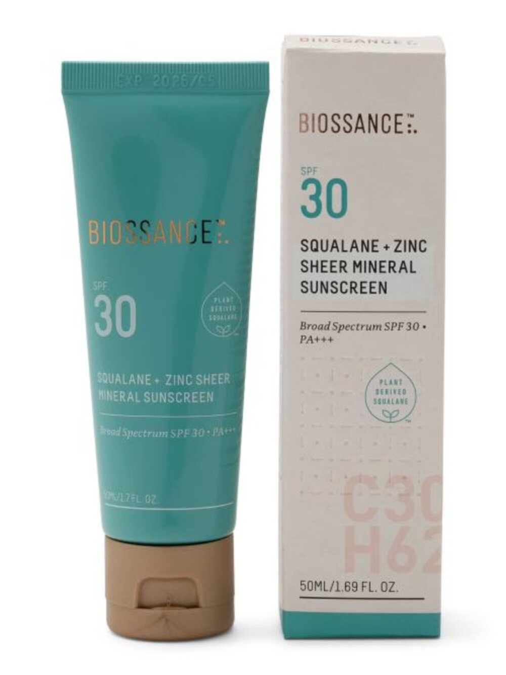 Biossance Squalane + Zinc Sheer Mineral Sunscreen SPF 30 NWT